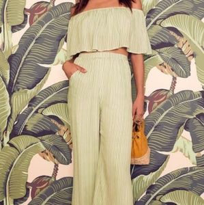 Sage Off-The-Shoulder Two Piece Jumpsuit